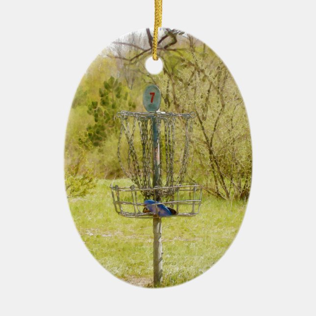 Disk Golf Basket 7 Keramik Ornament (Vorne)