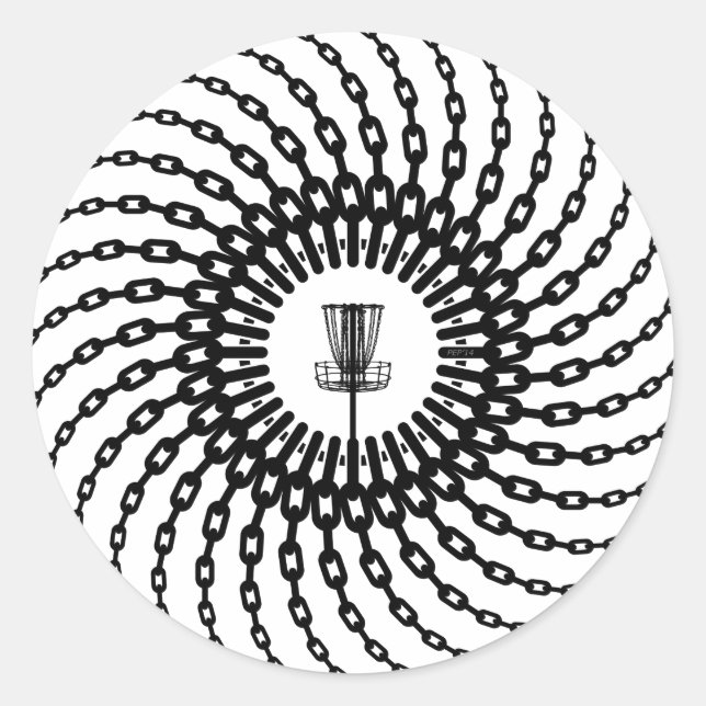 Disk Golf Basket Chains Runder Aufkleber (Vorderseite)