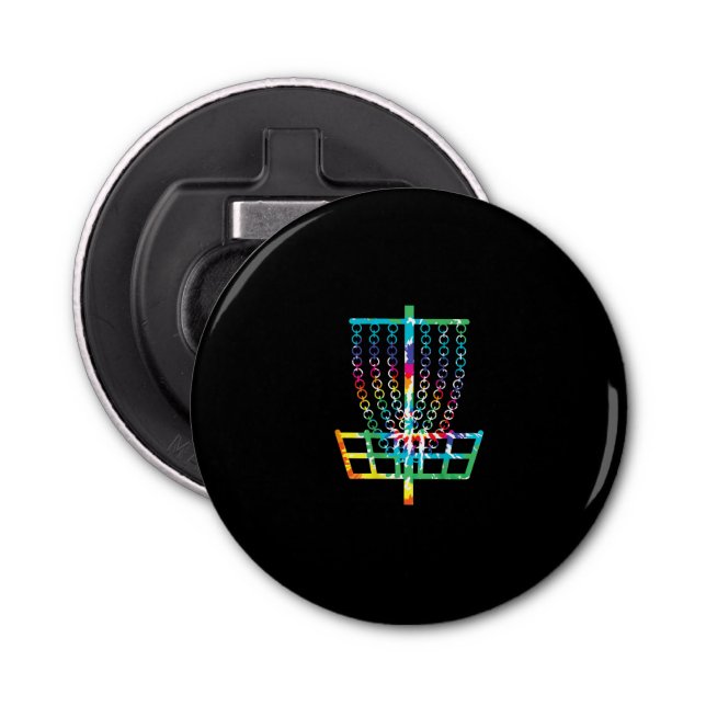Disk Golf Basket - Hippie Rainbow Gift Flaschenöffner (Vorderseite)