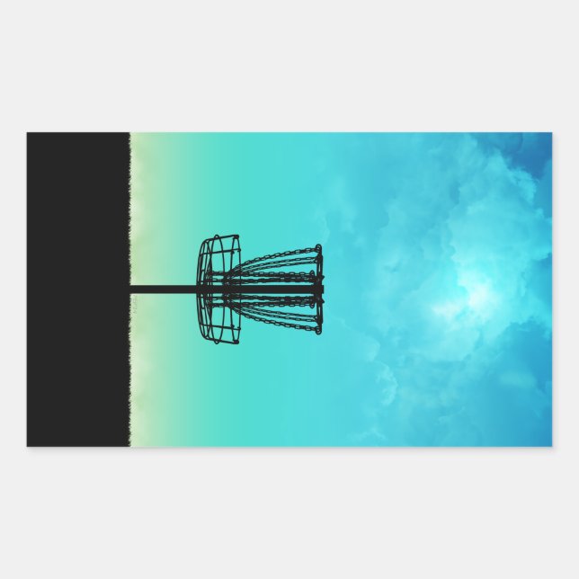 Disk Golf Basket Rechteckiger Aufkleber (Vorderseite)