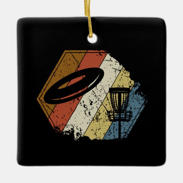 Disk Golf Basket Retro Keramikornament (Vorderseite)