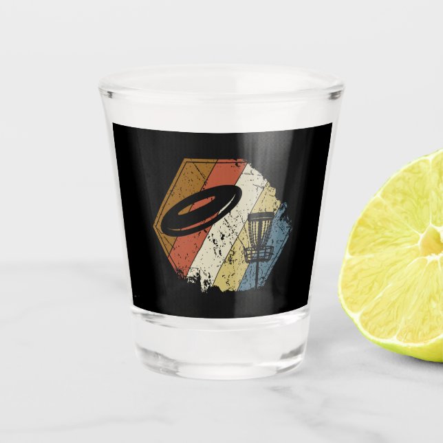 Disk Golf Basket Retro Schnapsglas (Vorderseite)