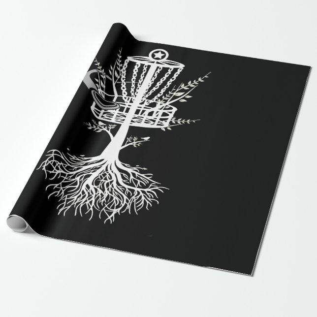 Disk Golf Basket Tree Frisbee Root Geschenkpapier (Ungerollt)