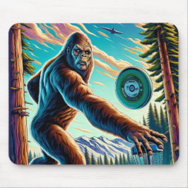 Disk Golf Bigfoot im Wald Mousepad