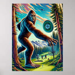 Disk Golf Bigfoot im Wald Poster