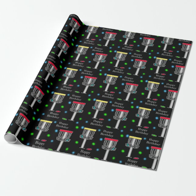 Disk Golf Birthday Wrapping Paper Geschenkpapier (Ungerollt)