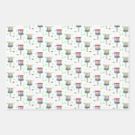 Disk Golf Black, Lime Green und White Birthday Geschenkpapier Set