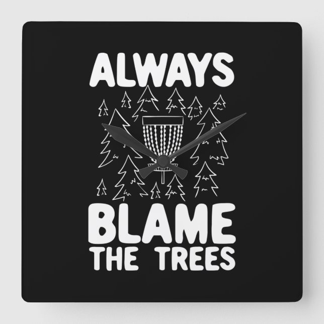 Disk Golf Disk Basket Geschenk Quadratische Wanduhr (Vorderseite)