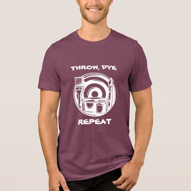 Disk Golf Dyeing Spaß | Throw, Dye, Wiederholung Tri-Blend Shirt (Vorderseite)