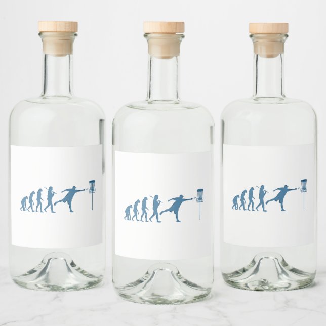 Disk Golf Evolution - Fun Gift for Disk Golfer Alkoholflaschenetikett (Flaschen)