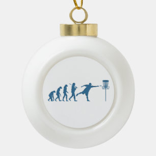 Disk Golf Evolution - Fun Gift for Disk Golfer Keramik Kugel-Ornament