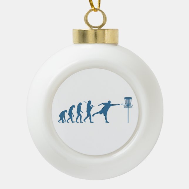 Disk Golf Evolution - Fun Gift for Disk Golfer Keramik Kugel-Ornament (Vorderseite)