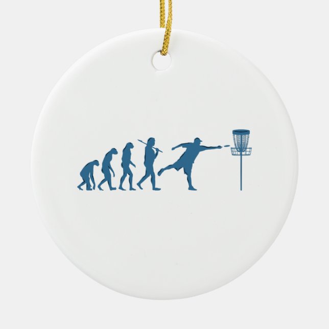Disk Golf Evolution - Fun Gift for Disk Golfer Keramik Ornament (Vorne)