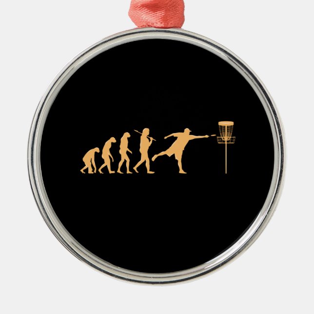Disk Golf Evolution Ornament Aus Metall (Vorne)