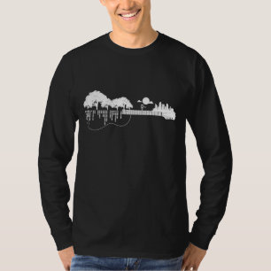 Disk Golf Flying Disk Golf Sunset Guitar T-Shirt