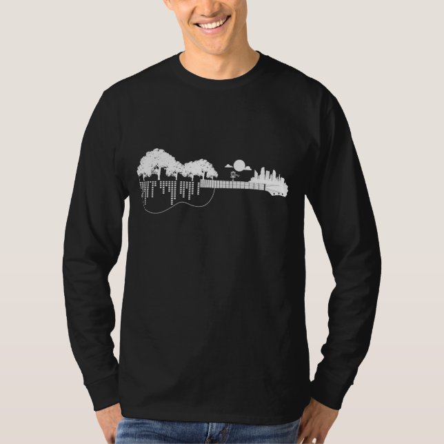 Disk Golf Flying Disk Golf Sunset Guitar T-Shirt (Vorderseite)