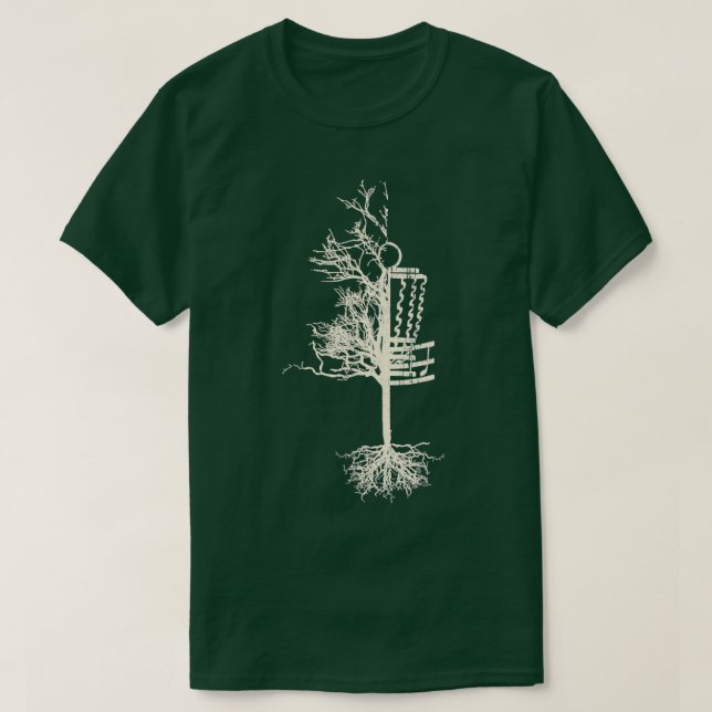 Disk Golf Frisbee Basket Tree Funny T-Shirt (Design vorne)