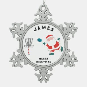 Disk Golf Holiday Geschenk Schneeflocken Zinn-Ornament