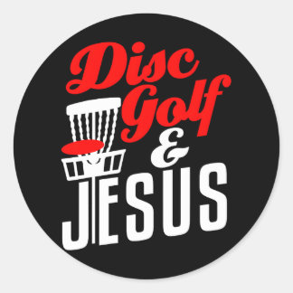 Disk Golf Jesus Christlich Funny Golfspielen Golfe Runder Aufkleber