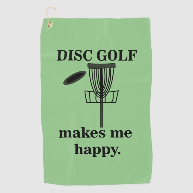 Disk Golf macht mich glücklich Golf Golfhandtuch (Vorderseite)