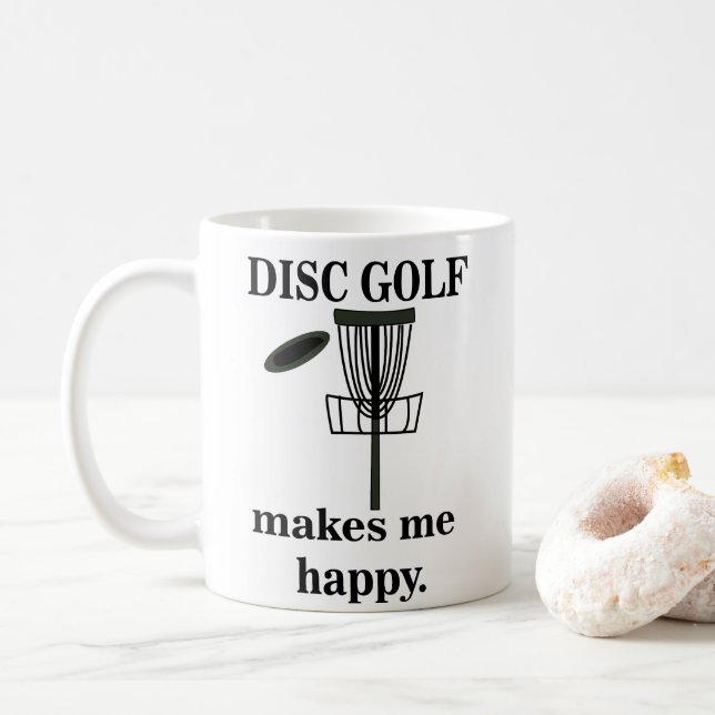 Disk Golf macht mich glücklich Golf Kaffeetasse (Mit Donut)