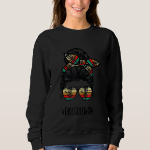 Disk Golf Mama Life Messy Bun Haar Brille Sweatshirt