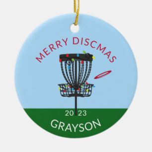 Disk Golf Merry Discmas Weihnachtsfeier Keramik Or Ornament