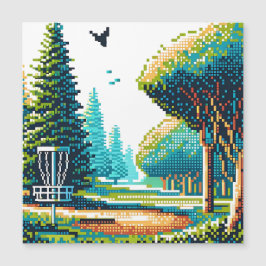 Disk Golf Pixel Art Magnetkarte
