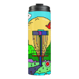 Disk Golf Pixel Art Thermosbecher