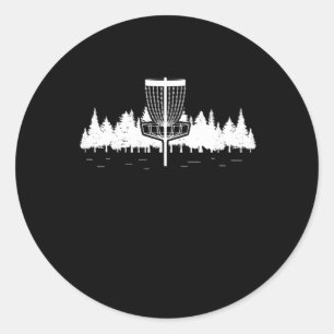 Disk Golf Player Forest Sport Frisbee Disc Golfing Runder Aufkleber