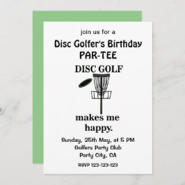 Disk Golf Player Golfers Geburtstagsdiskette Golf Einladung