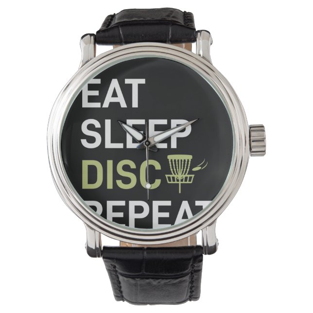 Disk Golf Player | Sleep Disk Golf wiederholen Armbanduhr (Vorderseite)