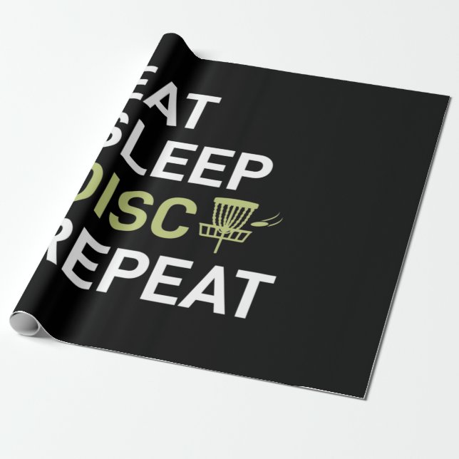 Disk Golf Player | Sleep Disk Golf wiederholen Geschenkpapier (Ungerollt)
