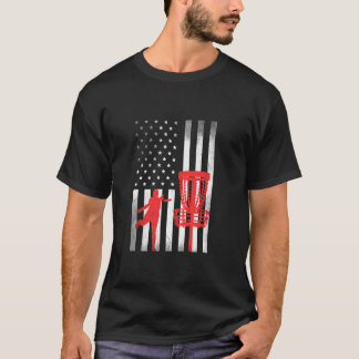 Disk Golf Player Vintag US Flag Prodisk Golf T-Shirt