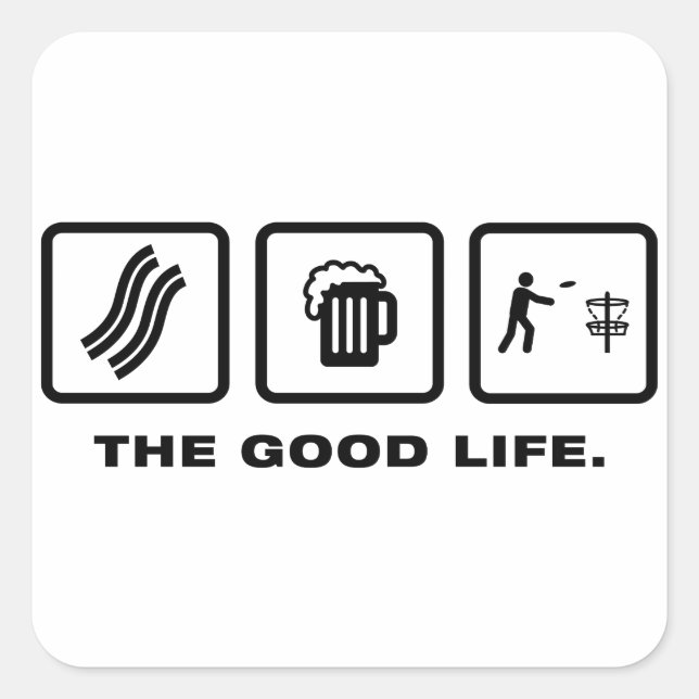 Disk Golf Quadratischer Aufkleber (Vorderseite)