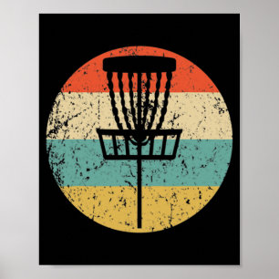 Disk Golf Retro Disk Golf Basket Hooded Sweet Poster