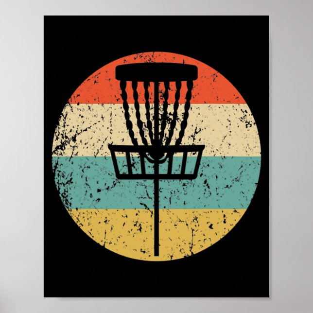 Disk Golf Retro Disk Golf Basket Hooded Sweet Poster (Vorne)