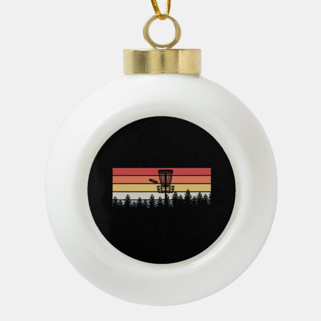 Disk Golf Retro Keramik Kugel-Ornament (Vorderseite)