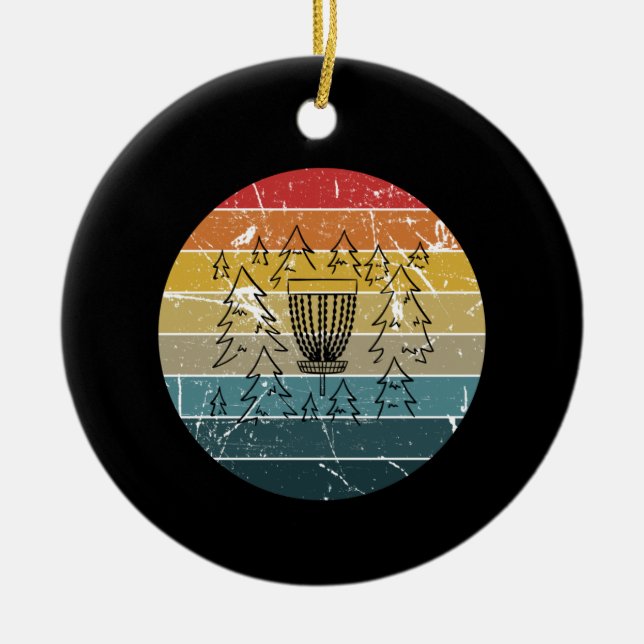 Disk Golf Retro Vintag Keramik Ornament (Vorne)