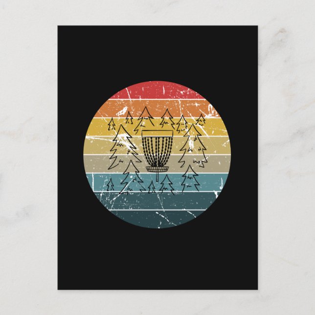 Disk Golf Retro Vintag Postkarte (Vorderseite)