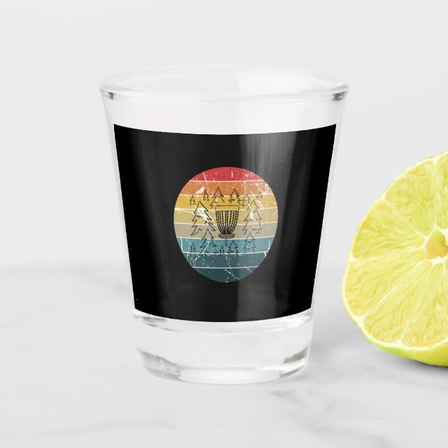 Disk Golf Retro Vintag Schnapsglas (Vorderseite)