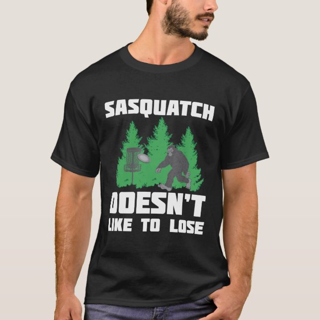 Disk Golf Sasquatch Funny Bigfoot T - Shirt (Vorderseite)