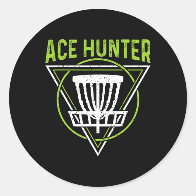 Disk Golf Shirt Funny Ace Hunter Disc Golf Runder Aufkleber (Vorderseite)