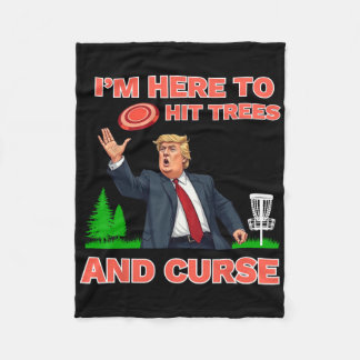 Disk Golf Shirt Funny Hit Trees und Curse Retro Di Fleecedecke