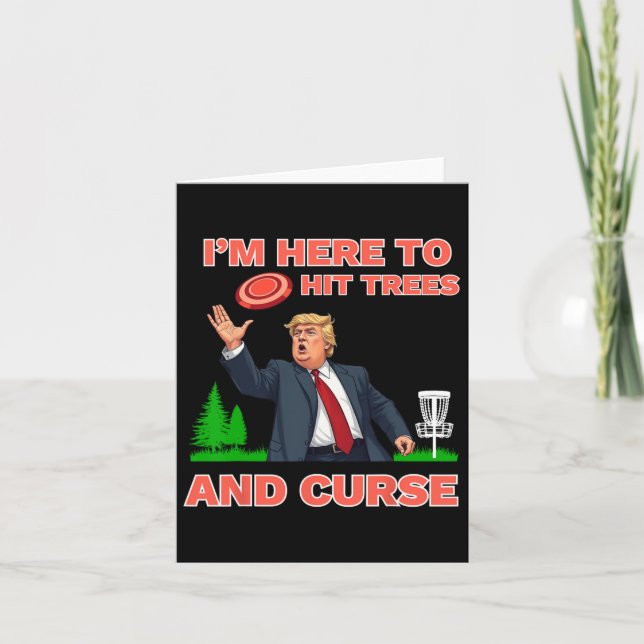 Disk Golf Shirt Funny Hit Trees und Curse Retro Di Karte (Vorderseite)
