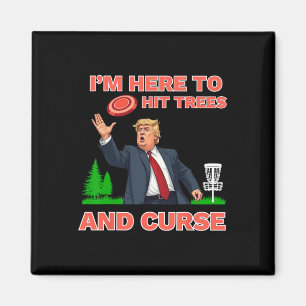 Disk Golf Shirt Funny Hit Trees und Curse Retro Di Magnet