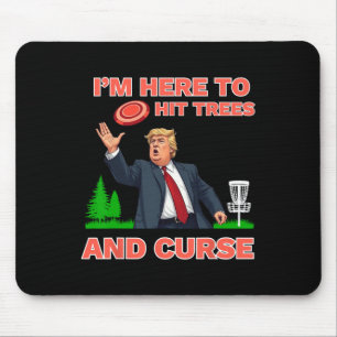 Disk Golf Shirt Funny Hit Trees und Curse Retro Di Mousepad