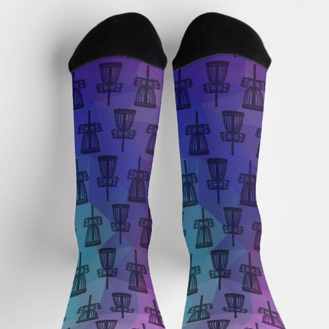 Disk Golf Socks - schwarzes Korbmuster Socken (Oben)