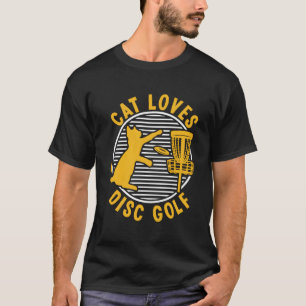 Disk Golf Sport Frisbee Cat Player Flying Disk Bas T-Shirt