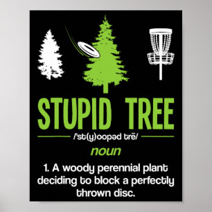Disk Golf Stupid Tree Noun Wörterbuch Geschenk Mid Poster